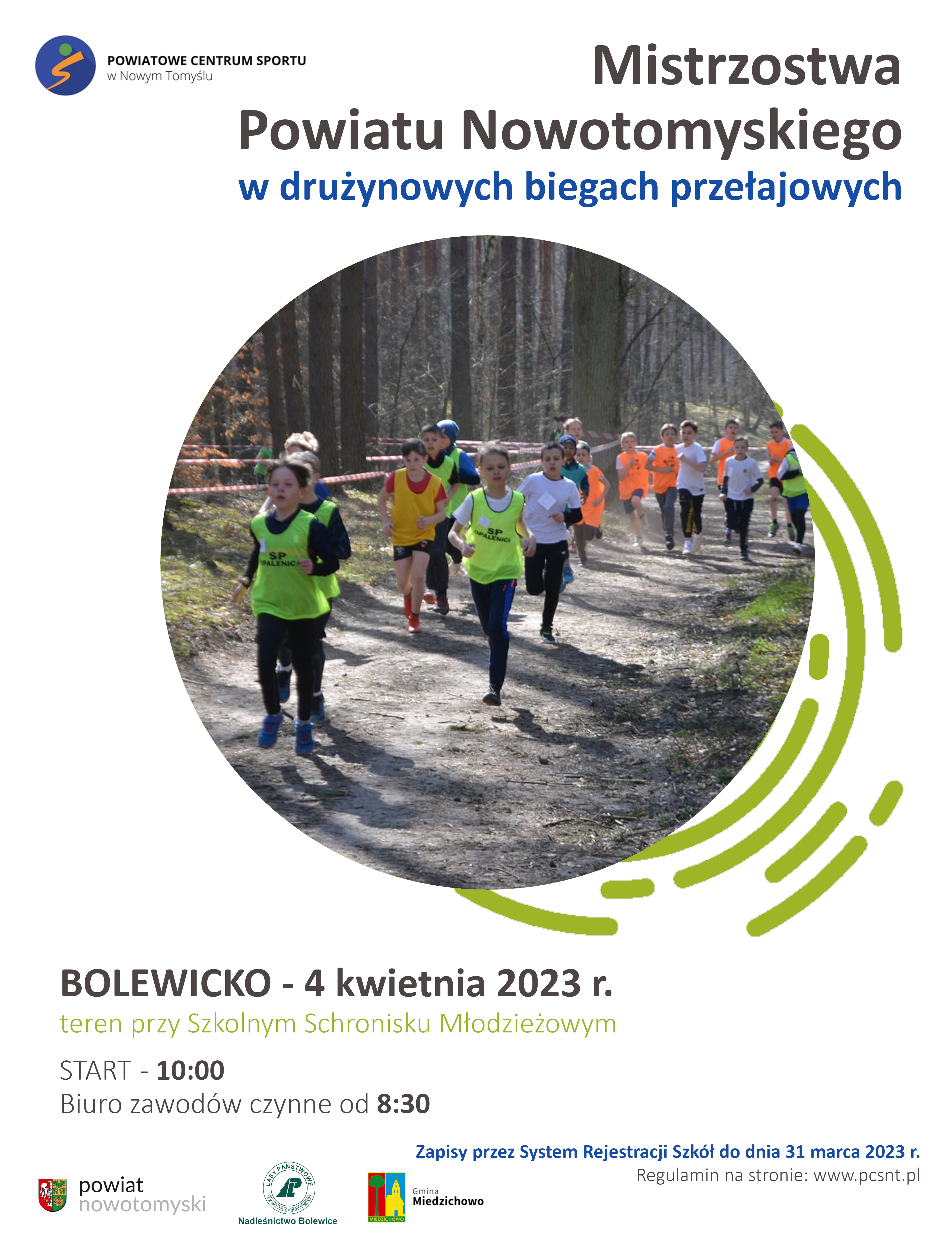 Ilustracja do informacji: Mistrzostwa Powiatu Nowotomyskiego w drużynowych biegach przełajowych.